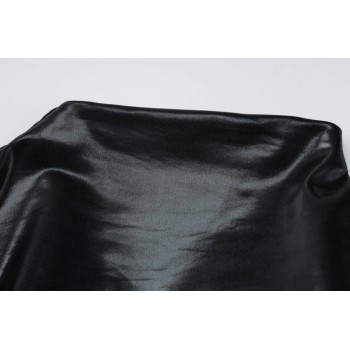 Black Midi Bodycon Dress Sexy Women Turtleneck Long Sleeve Pu Leather